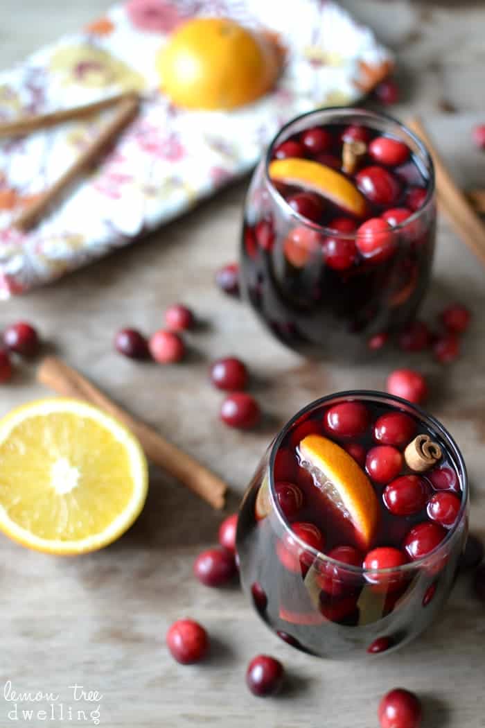 Heart Warmer  Mulled Cranberry Lemon Wine