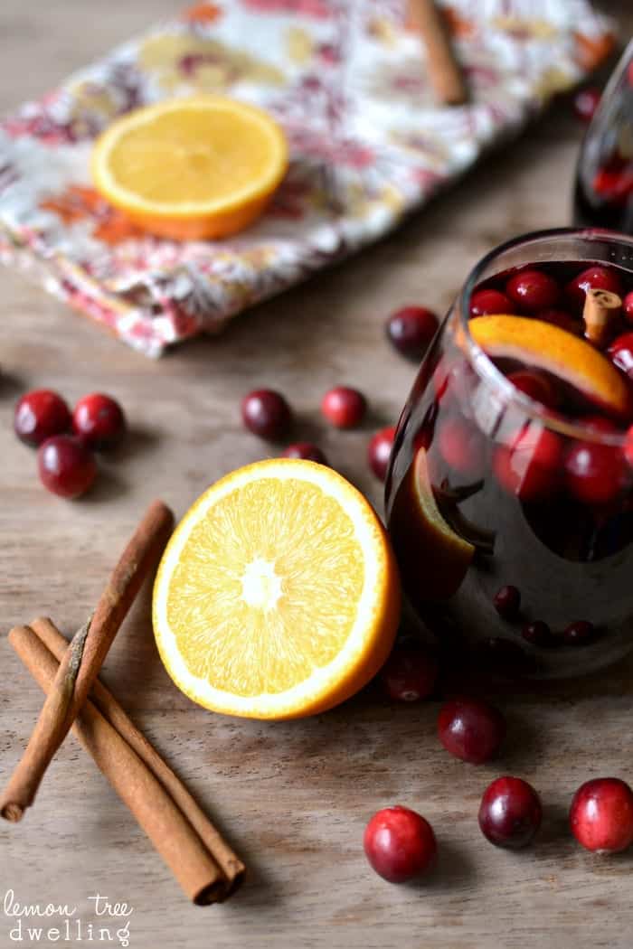 Heart Warmer  Mulled Cranberry Lemon Wine