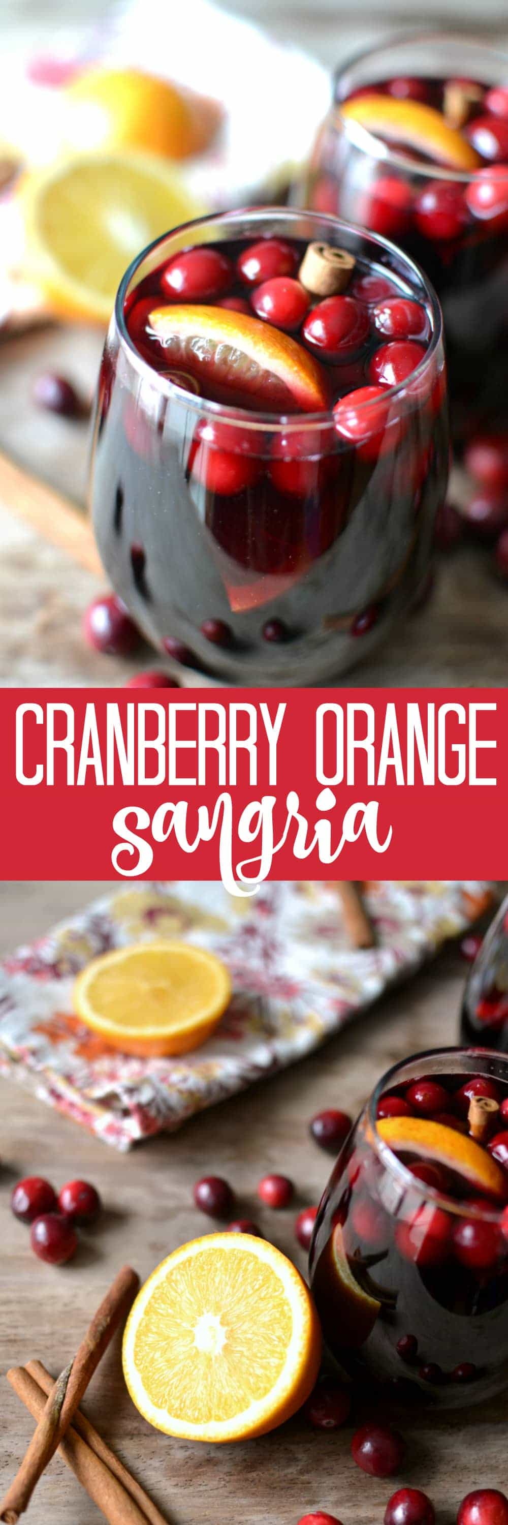 Mulled Cranberry-Orange Sangria. Served warm. Perfect for fall & winter!