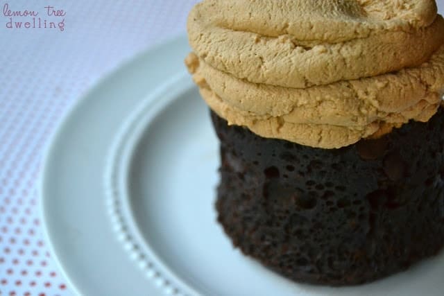 Chocolate Mocha Mug Cake on a plate