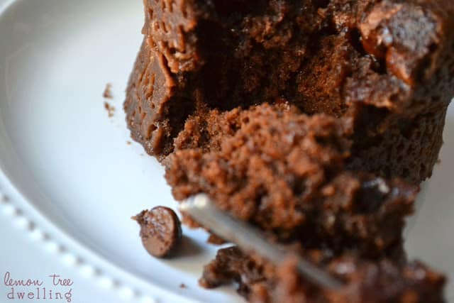 half eaten chocolate mocha mug cake