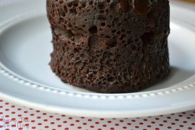 Mocha Mug Cake on a plate