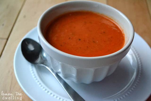 bowl of Fire-Roasted Tomato Red Pepper Soup