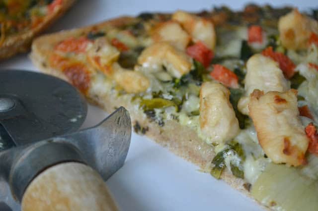  Chicken Spinach Artichoke Pizza is a delicious taste of heaven in a game day dinner option