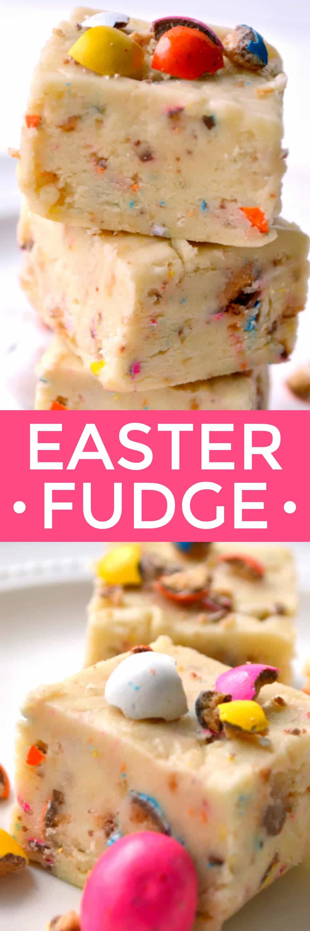 This Easter Fudge is loaded with malted milk balls and so fun for Easter! It comes together easily with no cooking required....the perfect Easter (or anytime) treat!