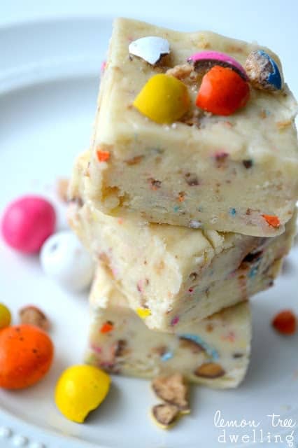 This Easter Fudge is loaded with malted milk balls and so fun for Easter! It comes together easily with no cooking required....the perfect Easter (or anytime) treat!