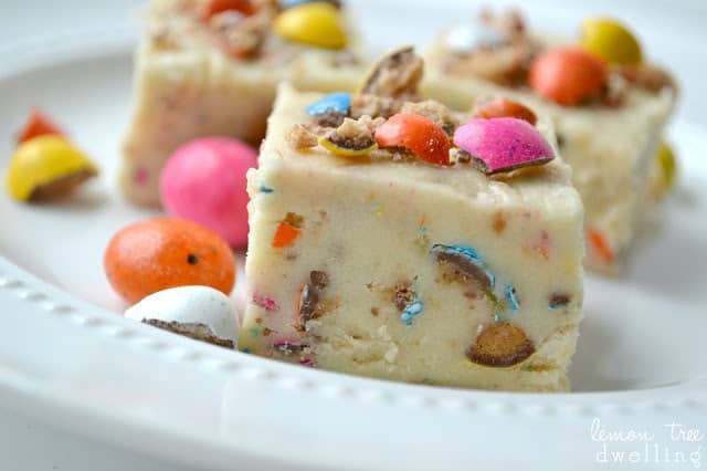 This Easter Fudge is loaded with malted milk balls and so fun for Easter! It comes together easily with no cooking required....the perfect Easter (or anytime) treat!