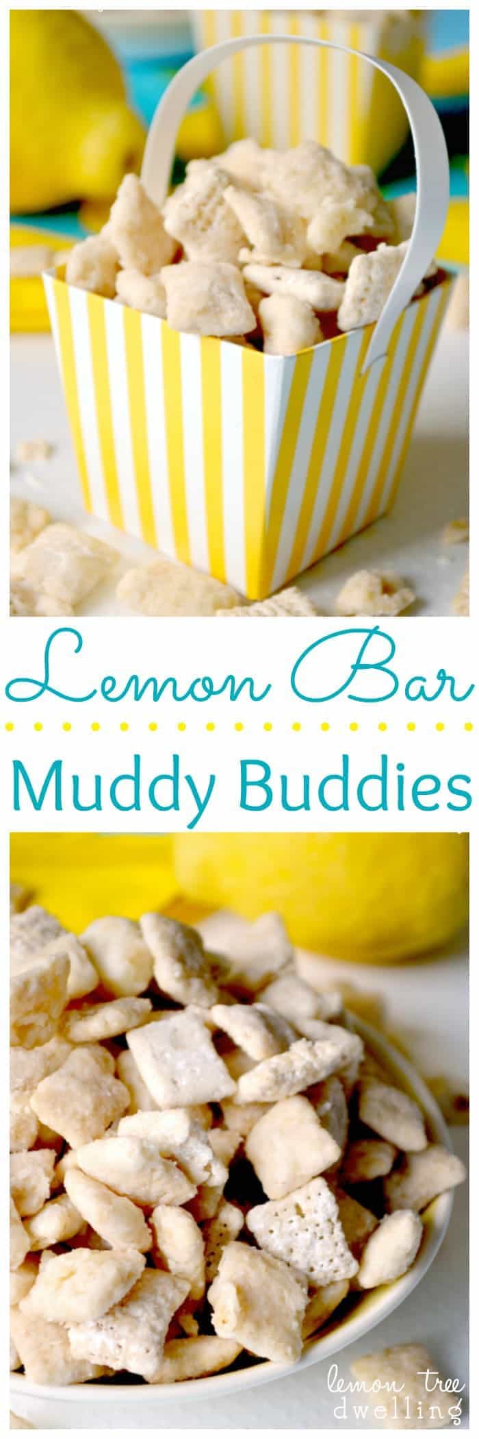  White Chocolate & Lemon Curd Muddy Buddies are the perfect summer treat...and taste just like real Lemon Bars!