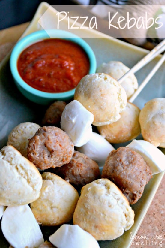 Pizza Kebabs - all the components of pizza, on a stick! Perfect for kids!