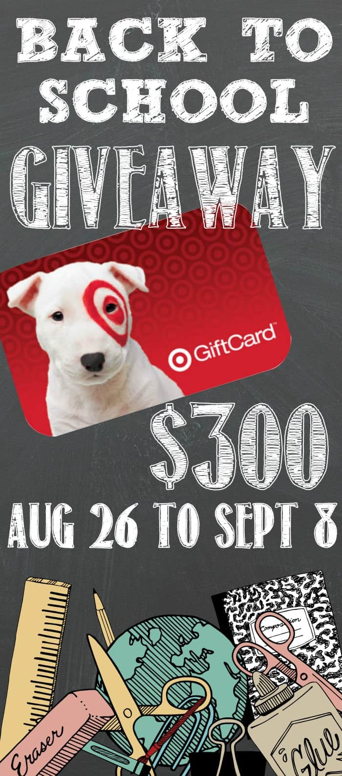 $300 Target Back to School Giveaway to help lighten the load of all those backpacks, pencils, markers, etc! via www.wineandglue.com $300 Target Back to School Giveaway to help lighten the load of all those backpacks, pencils, markers, etc! via www.wineandglue.com