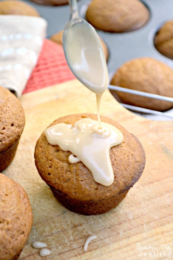 Salted Caramel Pumpkin Muffins - a deliciously salty, sweet combination!