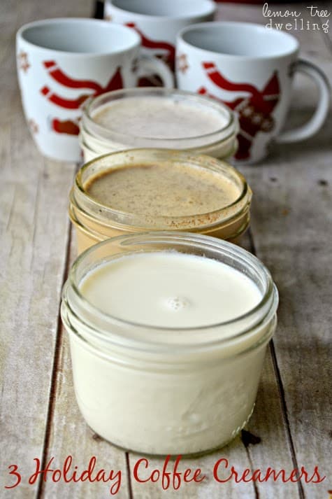 Homemade Holiday Coffee Creamers - Eggnog, Gingerbread, & Vanilla Mint!