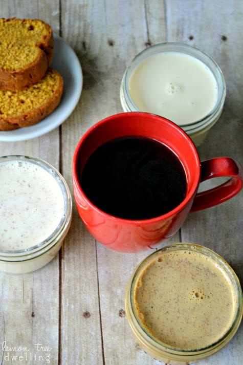 Homemade Holiday Coffee Creamers - Eggnog, Gingerbread, & Vanilla Mint!