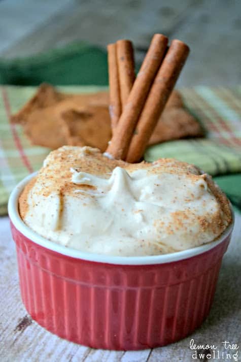 Eggnog Dip is a great way to holiday-up your treats! All the flavors of eggnog in a deliciously creamy dip!