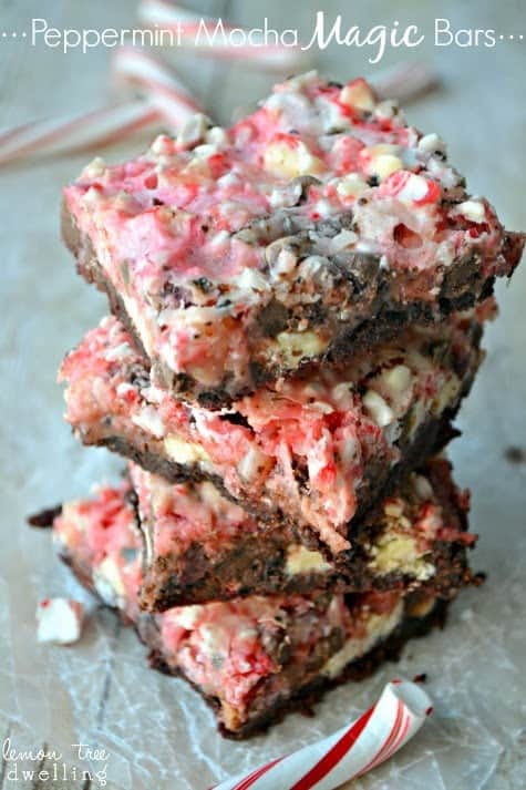 Peppermint Mocha Magic Bars are a true taste of heaven. These 7-Layer Magic Bars are decked out from top to bottom in the delicious flavors of chocolate and peppermint, with just a hint of mocha to top it all off.