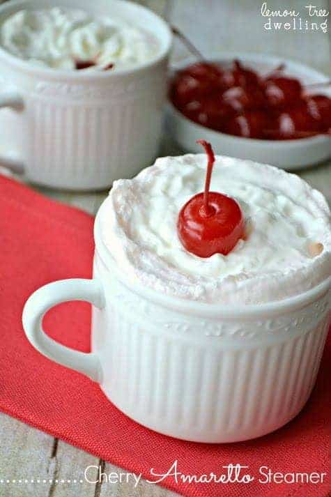 Cherry Amaretto Steamer is a delicious hot drink for those cold days.
