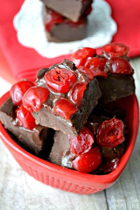 Easy 4-ingredient fudge that tastes just like a chocolate covered cherry cordial!