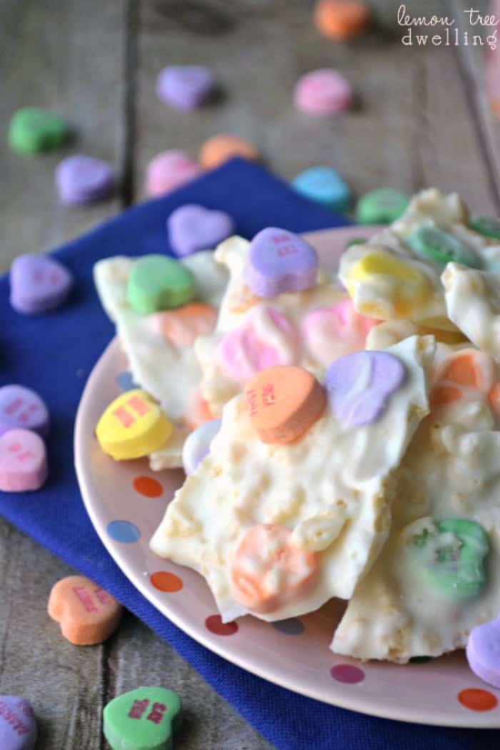 Valentine's Day Bark With Conversation Hearts - Mommy's Fabulous Finds