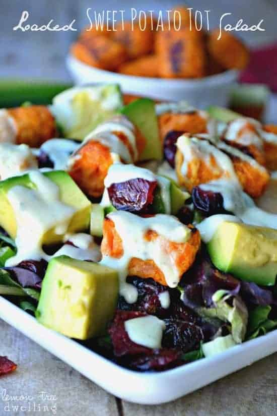 Loaded Sweet Potato Tot Salad is chock full of deliciousness