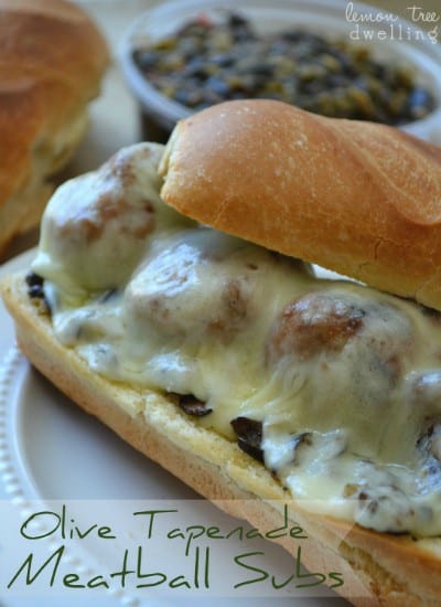 Olive Tapenade Meatball Subs 