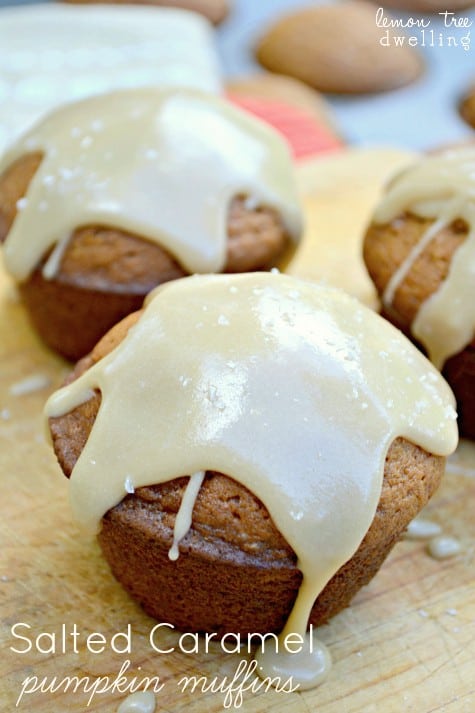 Salted Caramel Pumpkin Muffins 