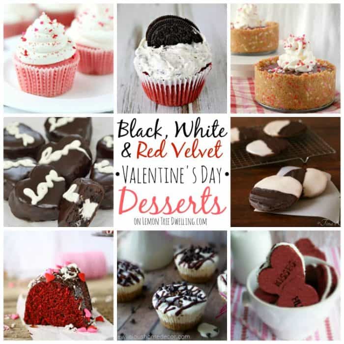 Black White and Red Valentine's Day Desserts