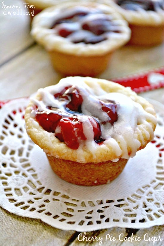  Cherry Pie meets Sugar Cookie in these delicious, bite-sized Cherry Pie Cookie Cups!