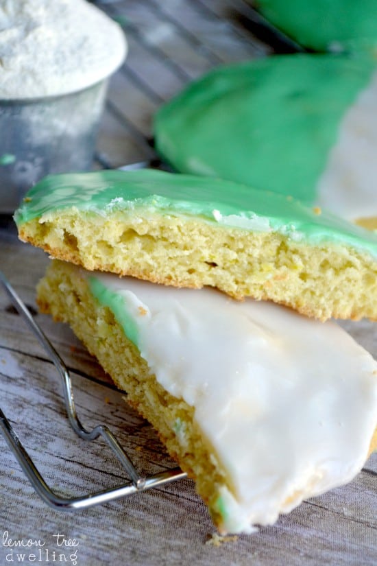 Classic Black and White Cookies with a St. Patty's Day twist of green! 