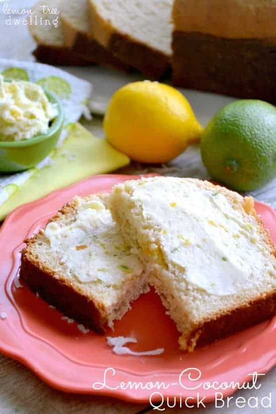Lemon Coconut Quick Bread w/Citrus Honey Butter. PERFECT for spring & summer!!