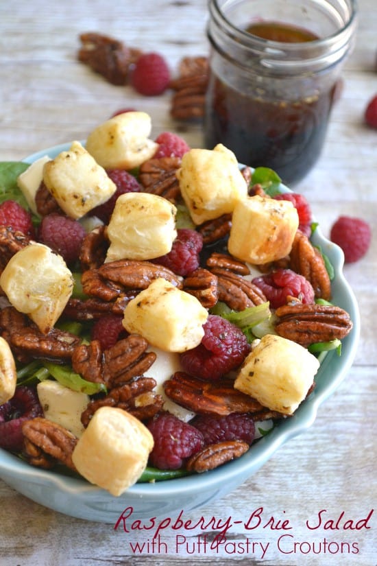 Raspberry Brie Salad with Puff Pastry Croutons 7