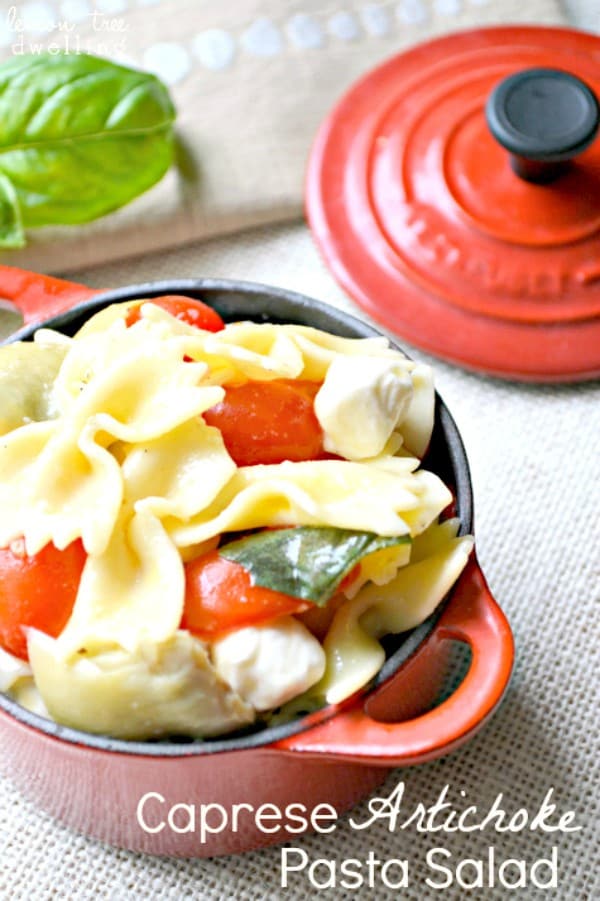 Caprese Artichoke Pasta Salad 1b
