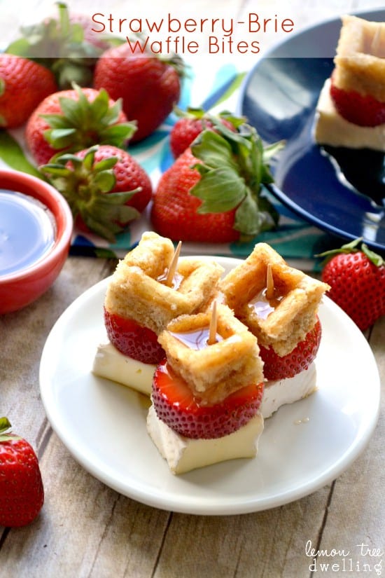 Mini Waffle Sandwiches with Strawberries