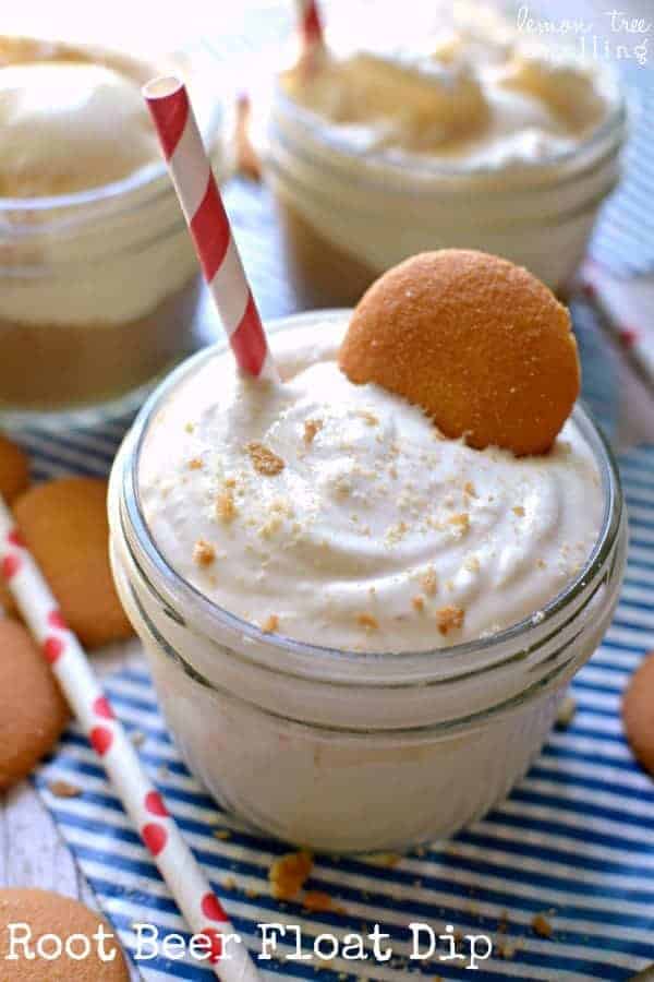 Creamy Root Beer Float Dip - a delicious {no-melt} twist on the classic!