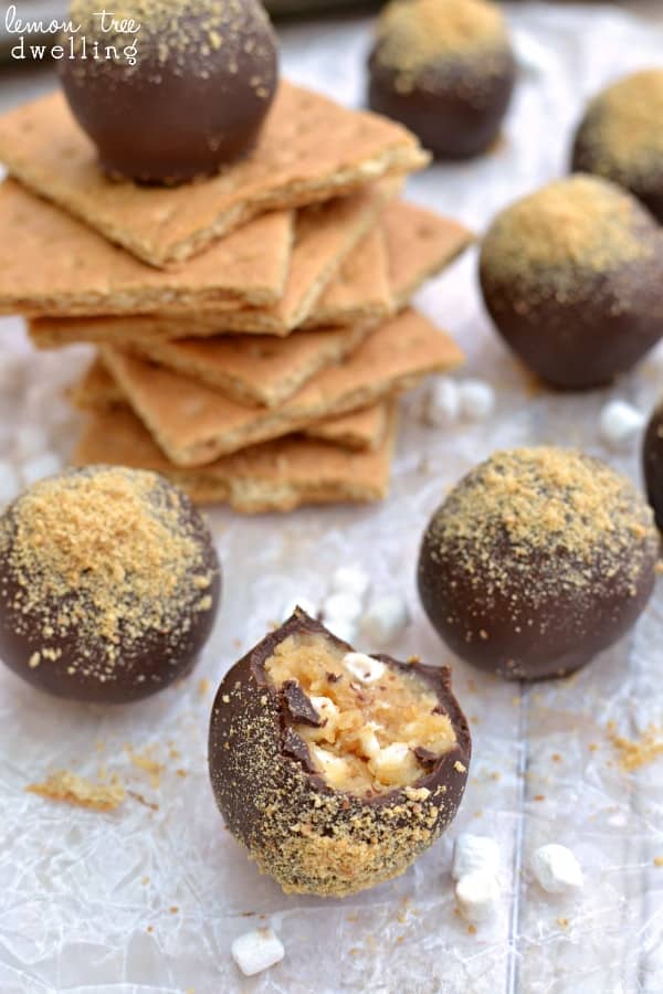 Golden S'more Truffles! Oreo Truffles meet S'mores in a match made in Heaven!! #smoresweek #yummy