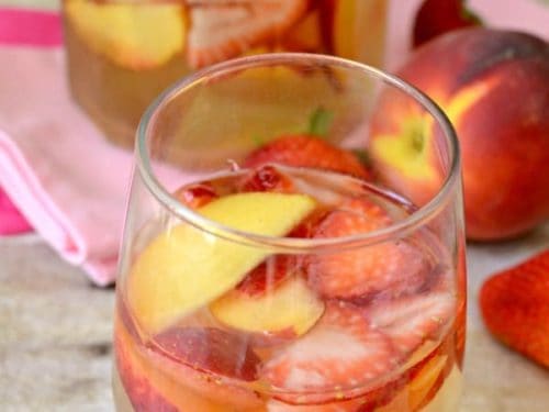 Strawberry Peach Sangria With Rosé