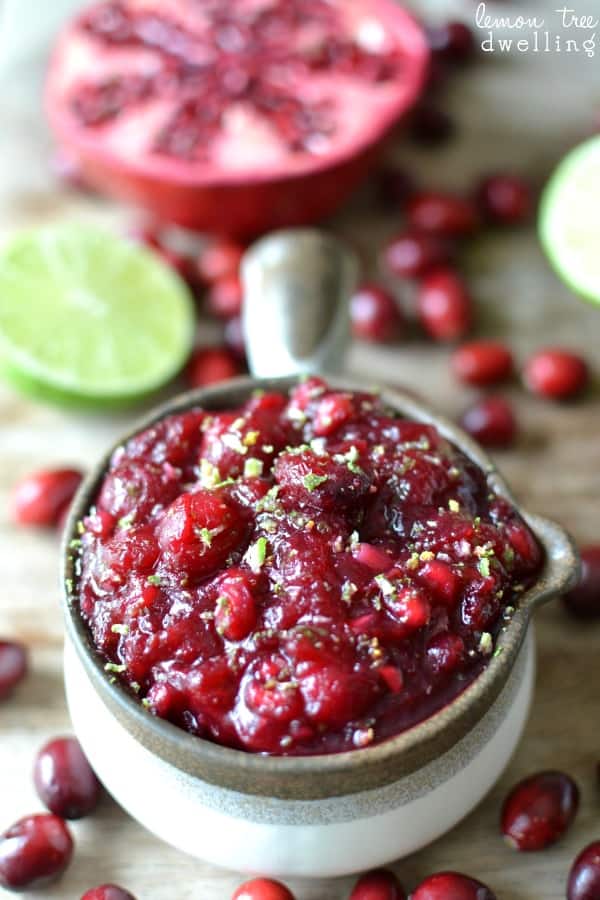 Gingered Pomegranate Lime Cranberry Sauce is a delicious twist on tradition.