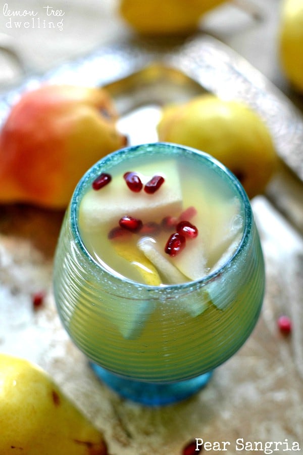 Pear Sangria is light and freshing, sure to please at any dinner table!