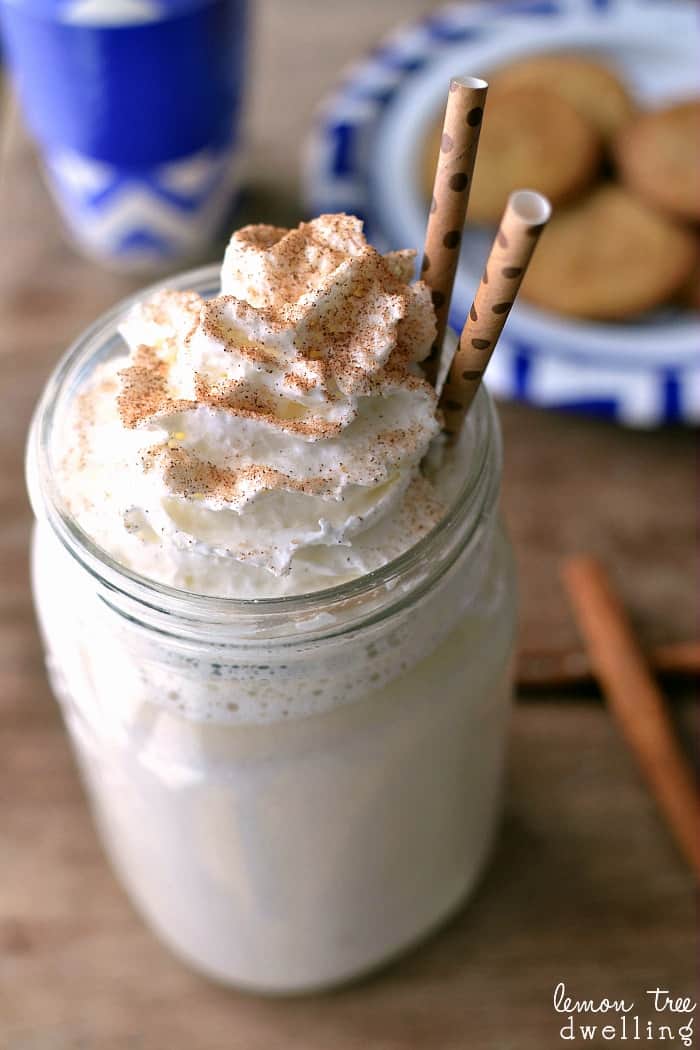 Snickerdoodle Hot Cocoa - made with white chocolate, cinnamon, nutmeg, and vanilla. Tastes just like a snickerdoodle cookie!