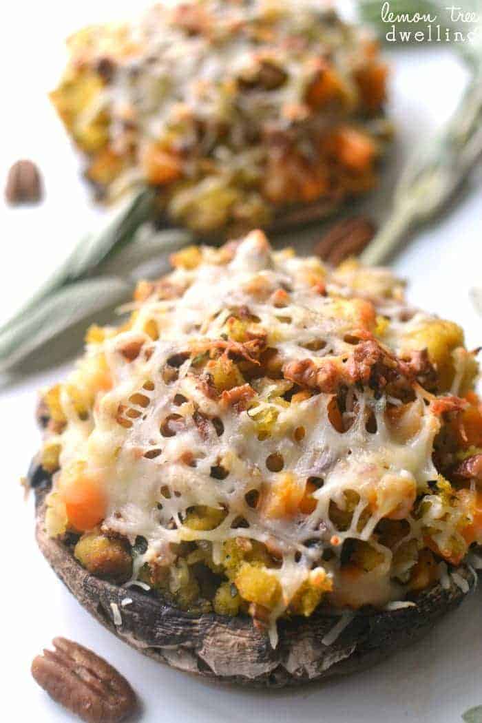 Thanksgiving Leftovers: Cornbread Stuffing Stuffed Mushrooms - Spinach Stuffed Portobello ...