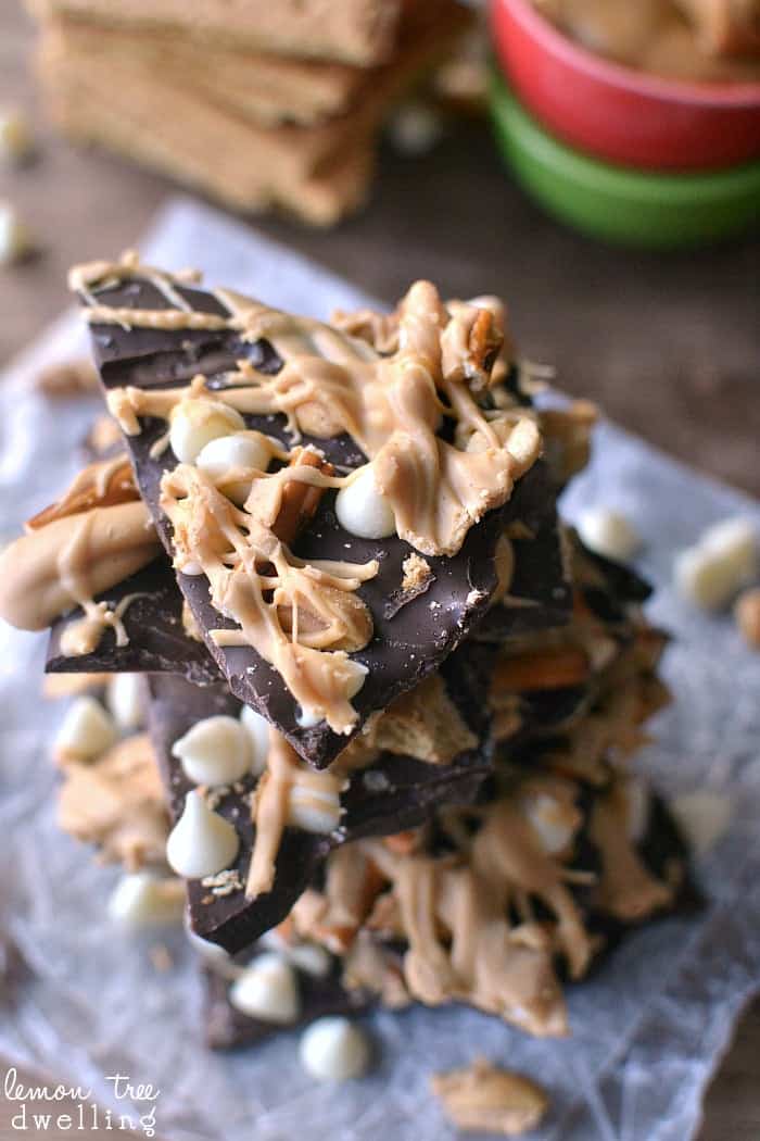 Sweet 'n Salty Chocolate Peanut Butter Bark | Lemon Tree Dwelling