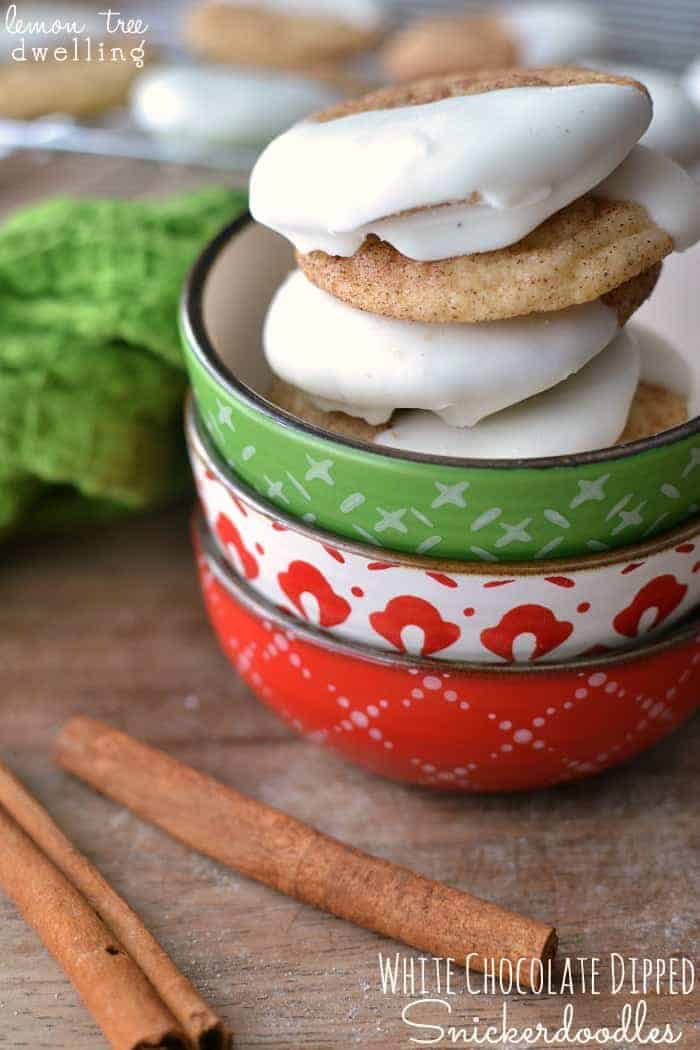 White Chocolate Dipped Snickerdoodles 