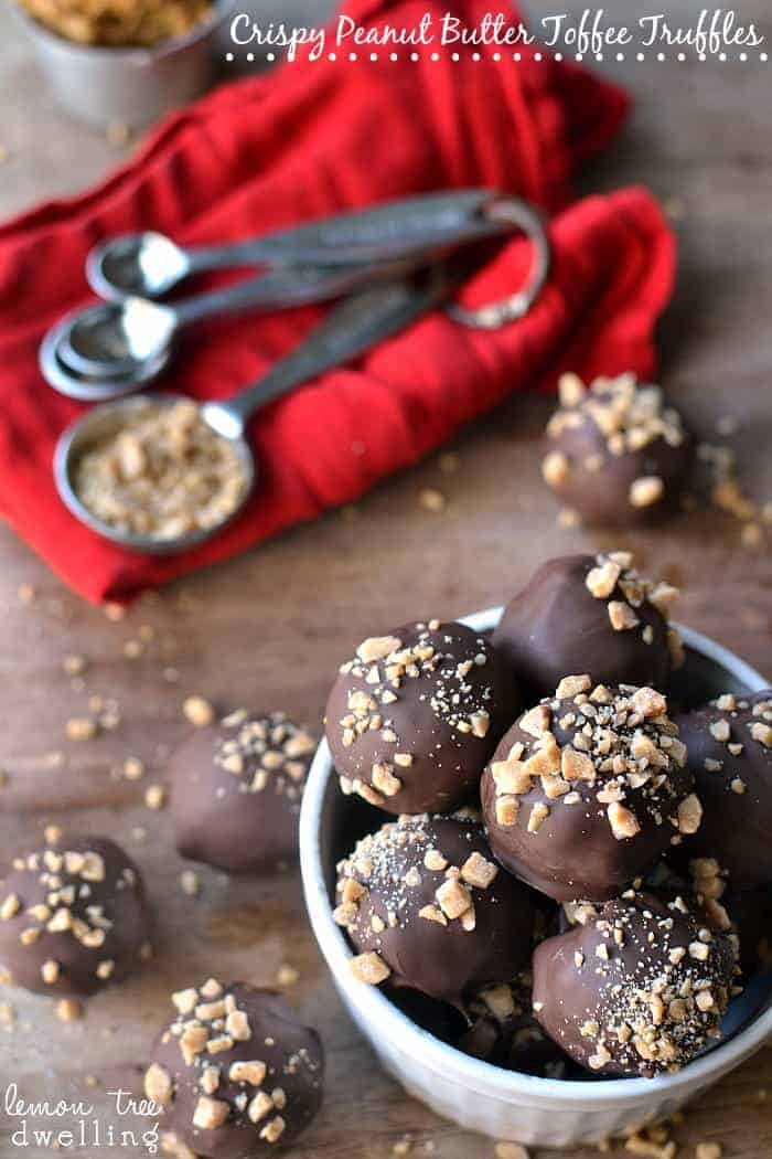 Crispy Peanut Butter Toffee Truffles 