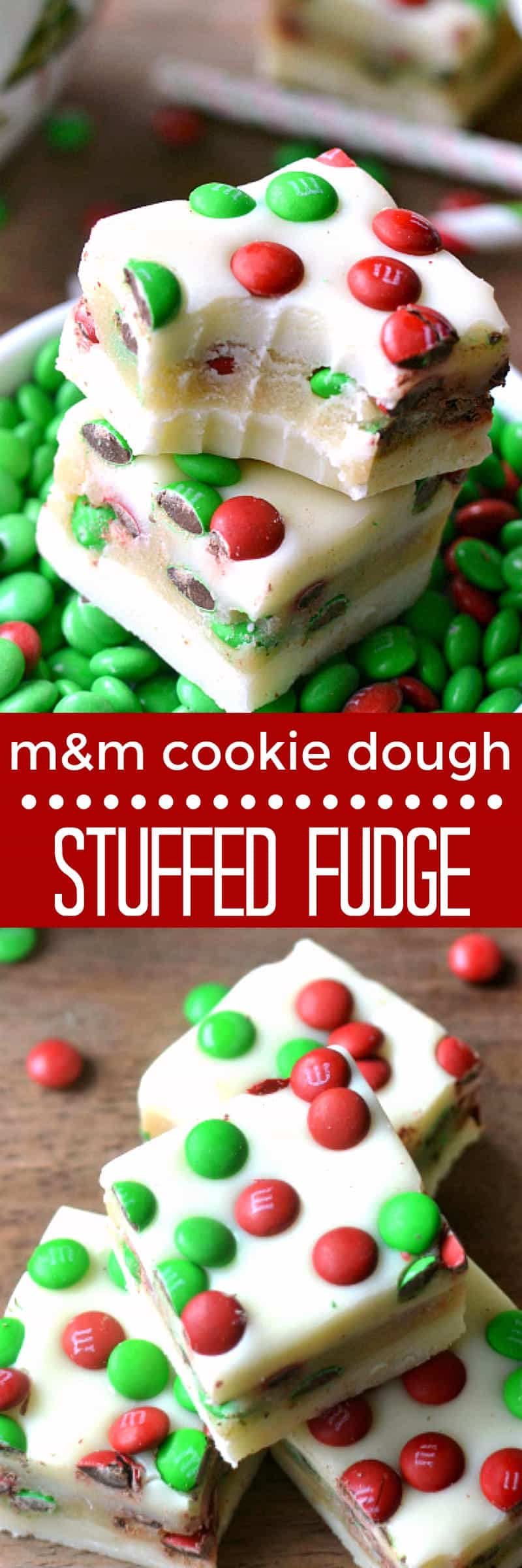 M&M Cookie Dough Fudge - Bitz & Giggles