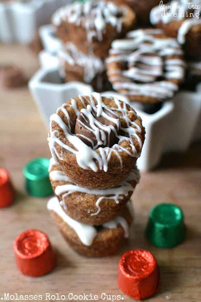 Molasses Rolo Cookie Cups