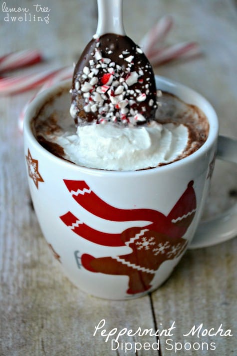 Peppermint Mocha Dipped Spoons 