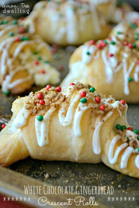 White Chocolate Gingerbread Crescent Rolls 