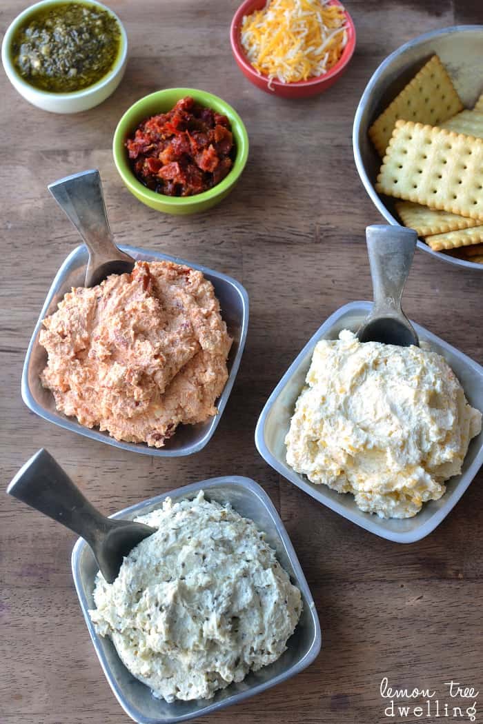 3 Ingredient  Cheese Spreads for grown up cheese and crackers!