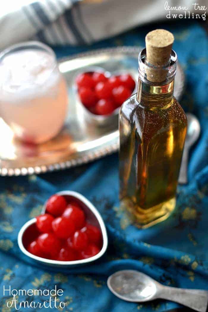 This Homemade Amaretto is a deliciously sweet and simple liquor perfect for the almond lovers. Made with just 4 simple ingredients, this liquor tastes so much better than store bought.