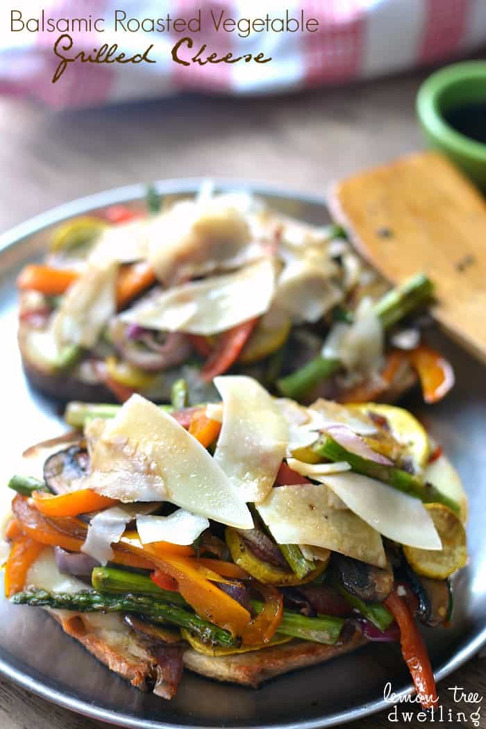 Balsamic Roasted Vegetable Grilled Cheese - this looks delicious!