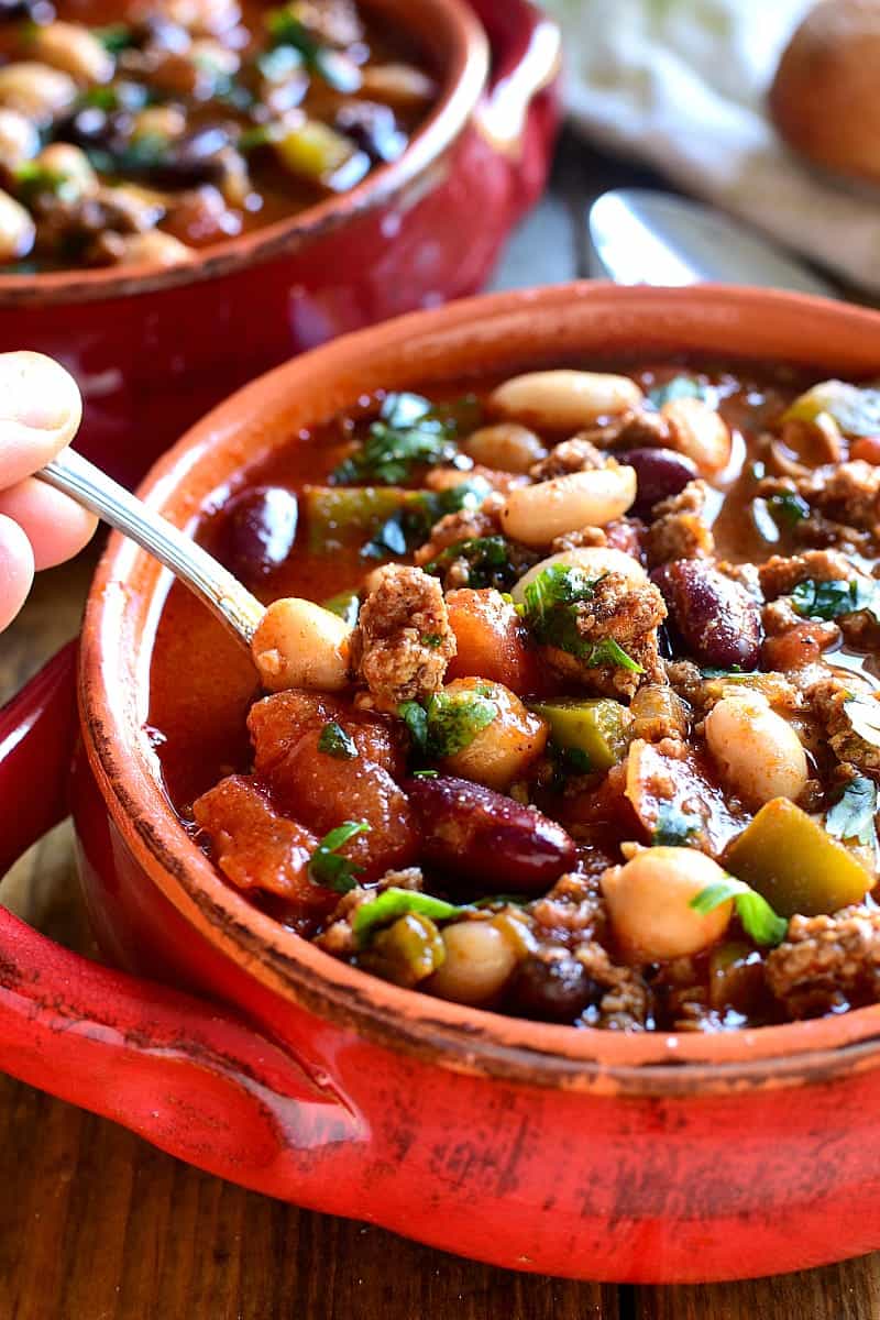 This 5 Bean Turkey Chili is loaded with fresh ingredients and packed with flavor. A deliciously satisfying meal that's also quick & easy to whip up!